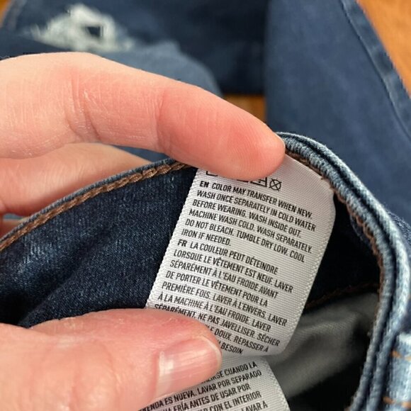 AMERICAN EAGLE the Dream Jean Hi-Rise Jegging Dark Wash Ripped Rips High Waisted - Picture 12 of 15